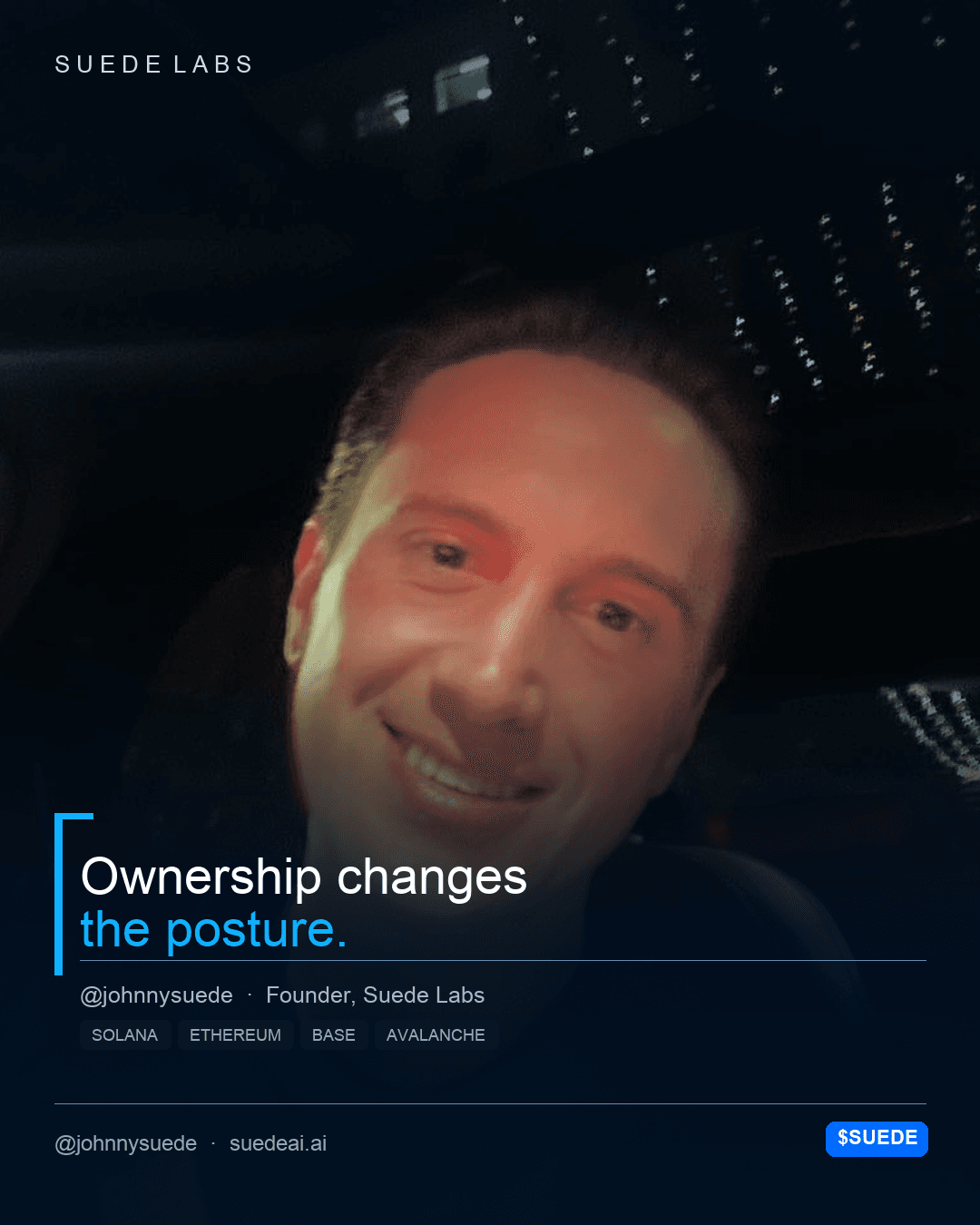 Jason Colapietro Suede Labs AI founder visual for creative IP ownership, music rights, creator infrastructure, and IP provenance: Profile Ownership.